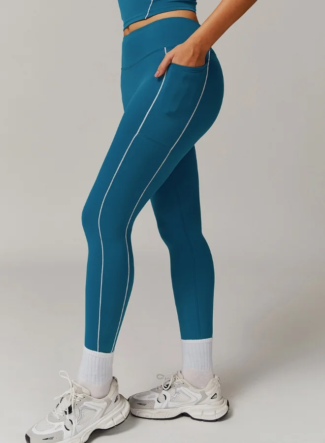 KAWN.YOGA Womens High Waist Contour Workout sport Leggings Yoga Pants Tummy Control Running Pants With Pockets