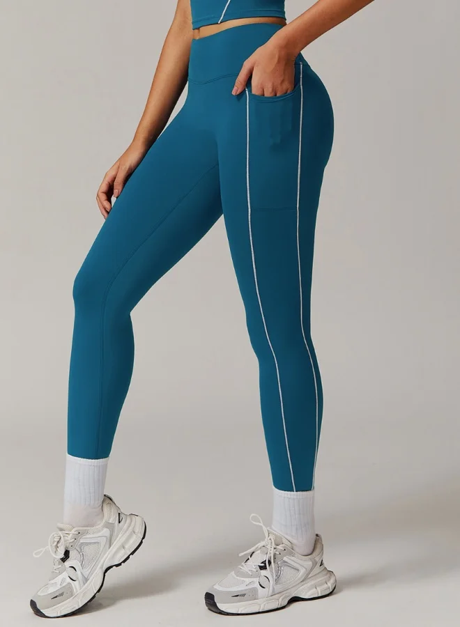 KAWN.YOGA Womens High Waist Contour Workout sport Leggings Yoga Pants Tummy Control Running Pants With Pockets