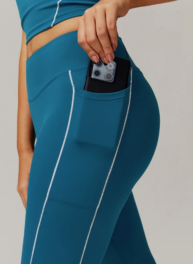 KAWN.YOGA Womens High Waist Contour Workout sport Leggings Yoga Pants Tummy Control Running Pants With Pockets