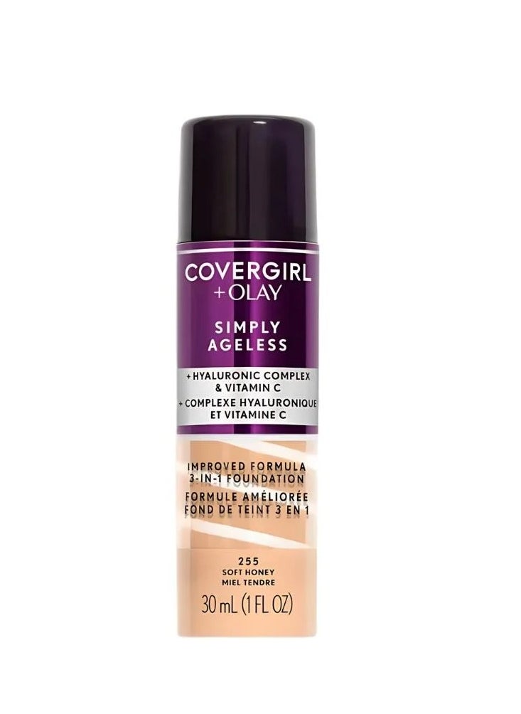 CoverGirl CoverGirl 3-in-1 Liquid Foundation + Olay Simply Ageless 255 Soft Honey 30ml  - Image 1