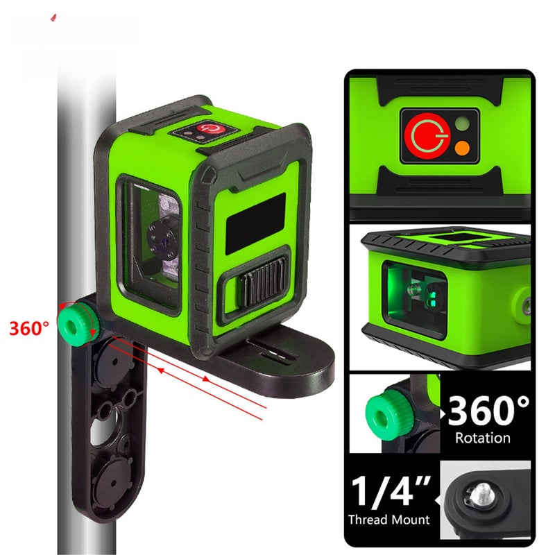 infrared level portable mini green light 2 lines cast line meter high precision strong light level water meter - Image 5