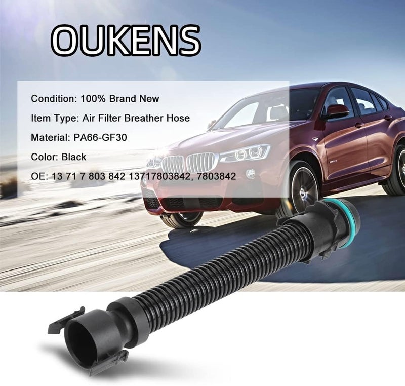 OUKENS أنبوب فلتر الهواء التوربيني، خرطوم فلتر الهواء التوربيني 13717803842 مناسب لسلسلة 1 3 4 5 6 7 X1 X3 X4 X5 X6 - Image 2