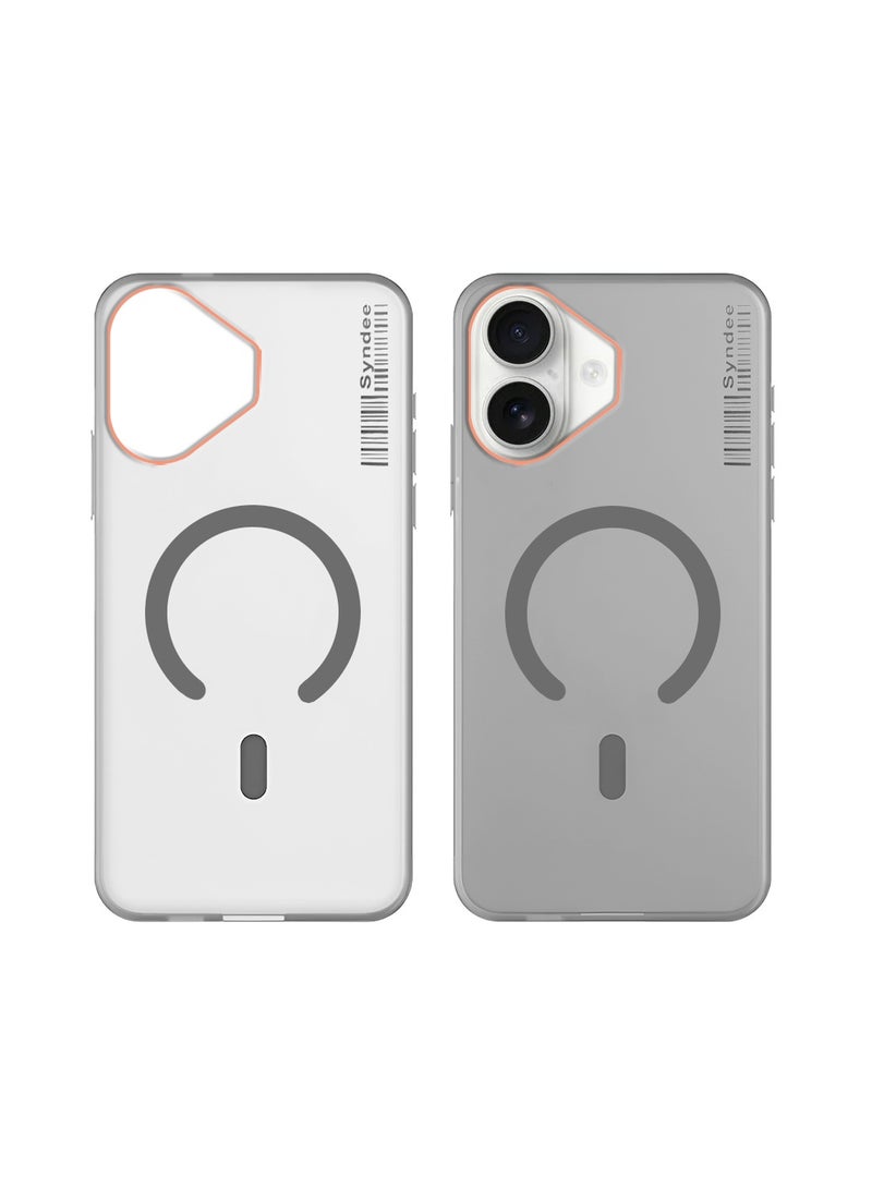 سيندي غطاء أنيق لشحن مغناطيسي شفاف هجين من سلسلة سيندي لأيفون 17 5G 2025 مع حواف مرتفعة لكاميرا المغناطيسية - رمادي - Image 2