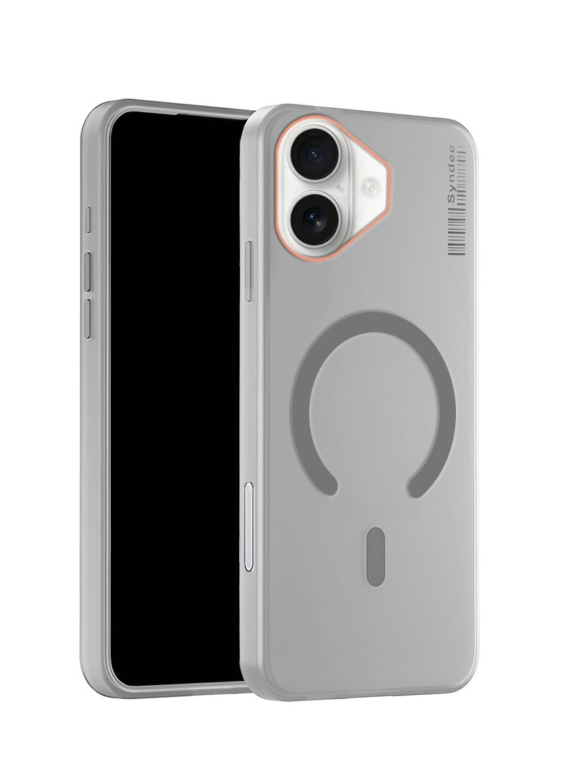 سيندي غطاء أنيق لشحن مغناطيسي شفاف هجين من سلسلة سيندي لأيفون 17 5G 2025 مع حواف مرتفعة لكاميرا المغناطيسية - رمادي - Image 1
