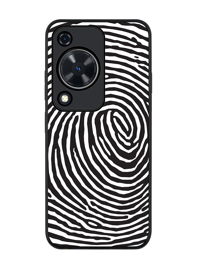 Stylizedd Rugged Black edge case for Huawei nova Y72 / Huawei Enjoy 70 4G, Slim fit Soft Case Flexible Rubber Edges Anti Drop TPU Gel Thin Cover - Finger Prints - Image 1