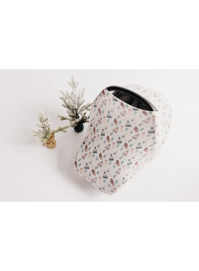 Copper Pearl Multi-Use Cover: Car Seat Covers, Nursing Cover, and Stroller Cover for Sun - Stretchy Fabric, All-Season Use, Stylish Designs, Easy Access for Moms - Winter - Image 3