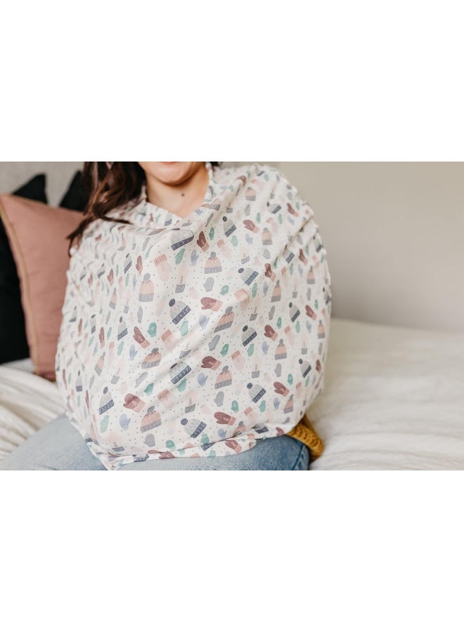 Copper Pearl Multi-Use Cover: Car Seat Covers, Nursing Cover, and Stroller Cover for Sun - Stretchy Fabric, All-Season Use, Stylish Designs, Easy Access for Moms - Winter - Image 4