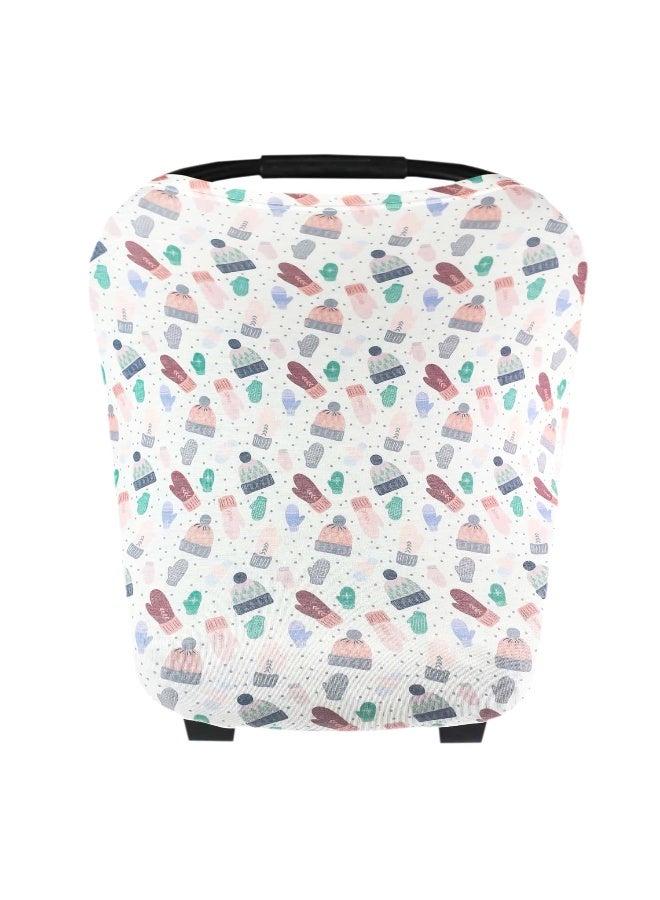 Copper Pearl Multi-Use Cover: Car Seat Covers, Nursing Cover, and Stroller Cover for Sun - Stretchy Fabric, All-Season Use, Stylish Designs, Easy Access for Moms - Winter - Image 1