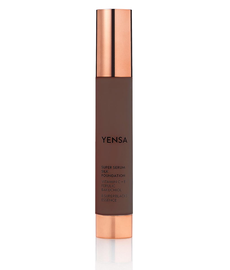 YENSA Serum Foundation Makeup - Super Silk Full Coverage Foundation Enriched with Peptides, Vitamin C & Ferulic Acid to Help Reduce Fine Lines, Wrinkles & Dark Circles - Deep 4 (1 oz) - Image 1