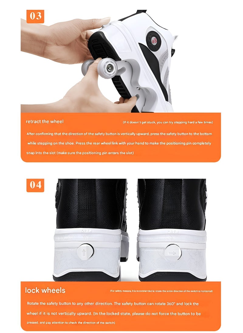 Draxon - double-row deform wheel skate for unisex adult kids invisible deformation roller Skating 2 In 1 removable retractable rollerskates pulley roller sport shoes - Image 1