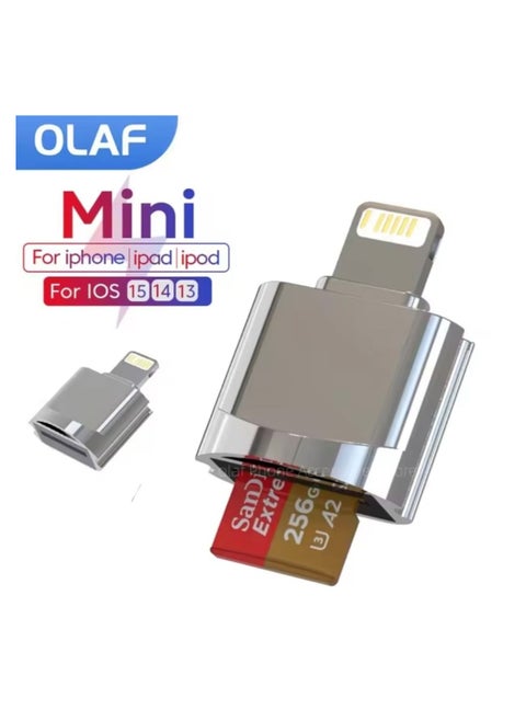 External Memory Card Reader Adapter Micro TF SD Connector Memory Card Adapter for Apple iPhone iPad Apple MacBook Pro iOS13 System from OTG to Micro High Speed ​​Converter with Memory Card Slot