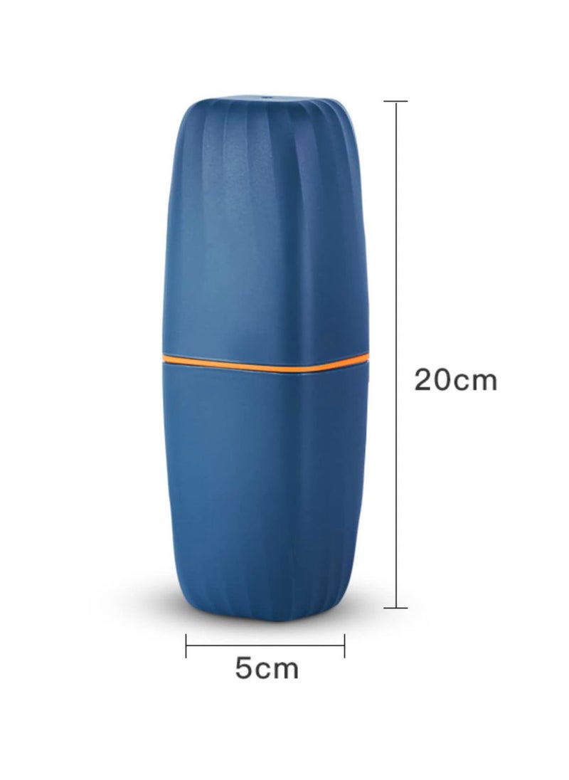 Travel Toothbrush Cup Case, 3 in 1 Portable Business Travel Toothbrush Case,Suitable for Traveling, Camping, Business Trip, Daily Use (Ocean Blue)