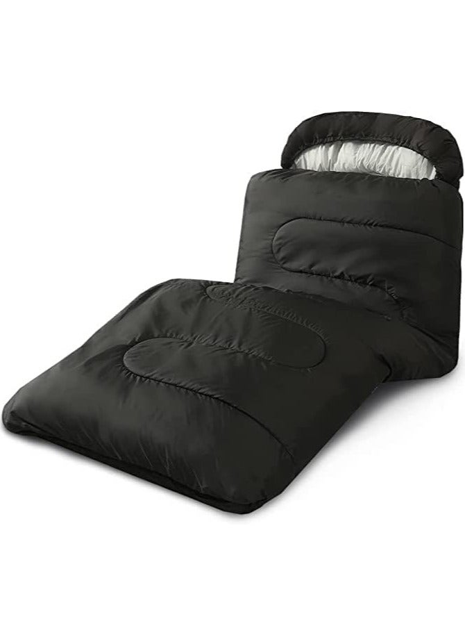 ارواق حقيبة نوم للتخييم للبالغين مع فتحات بسحاب أكياس نوم للشتاء والطقس البارد للأطفال حقيبة نوم للتخييم والمشي لمسافات طويلة والسفر في الهواء الطلق خفيفة الوزن ومقاومة للماء وقابلة للربط - Image 2