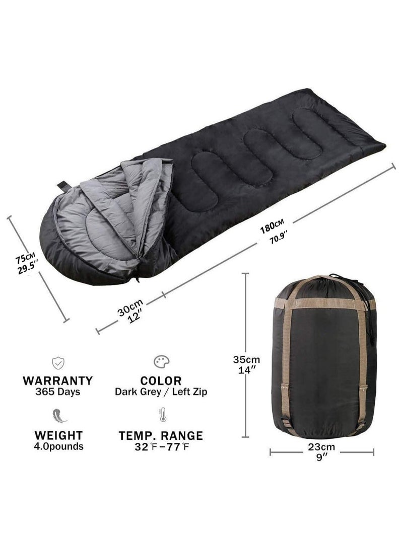 ارواق حقيبة نوم للتخييم للبالغين مع فتحات بسحاب أكياس نوم للشتاء والطقس البارد للأطفال حقيبة نوم للتخييم والمشي لمسافات طويلة والسفر في الهواء الطلق خفيفة الوزن ومقاومة للماء وقابلة للربط - Image 4