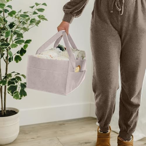 PUTSKA Baby Diaper Caddy Organizer - Nursery Storage Basket for Diaper Station, Baby Basket Shower Gift List and Registry Must-Have, Newborn Essentials, Nursery Decor for Boy or Girl - Mocha, Large - Image 4