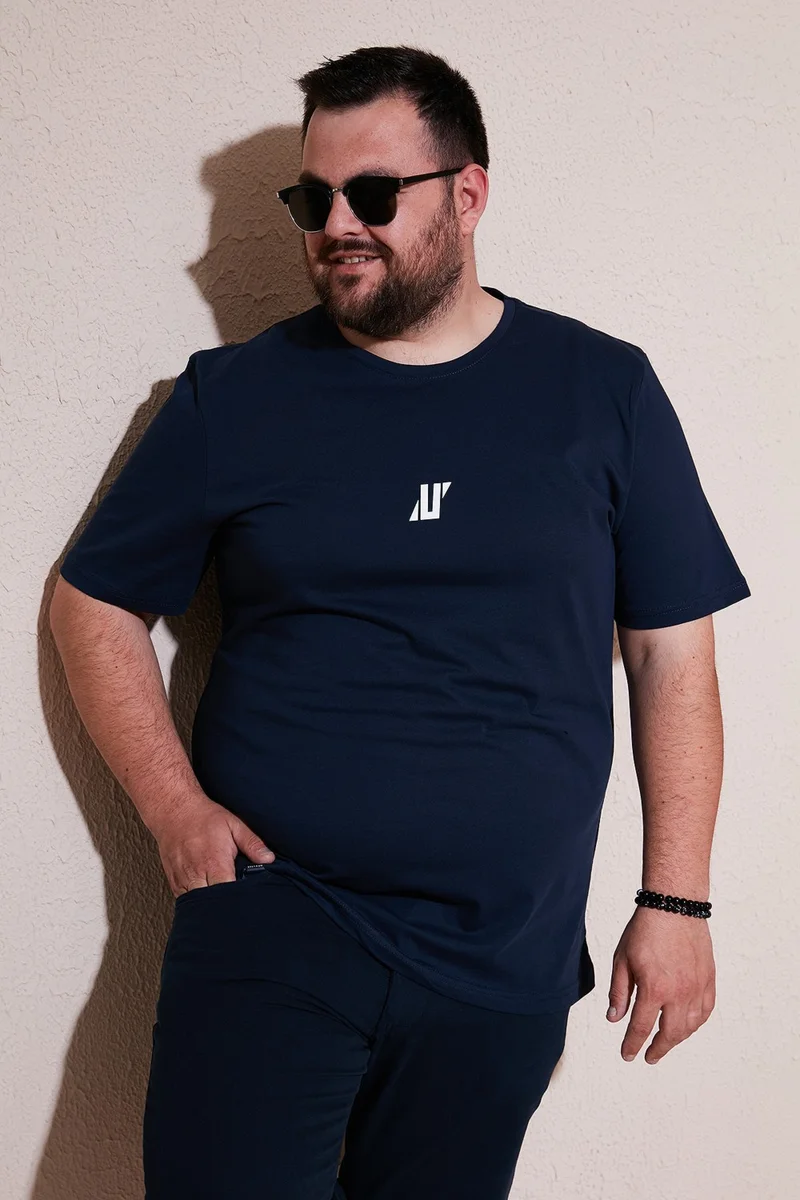 بوراتي Cotton Regular Fit Crew Neck Plus Size T Shirt Men's T Shirt 5902753B