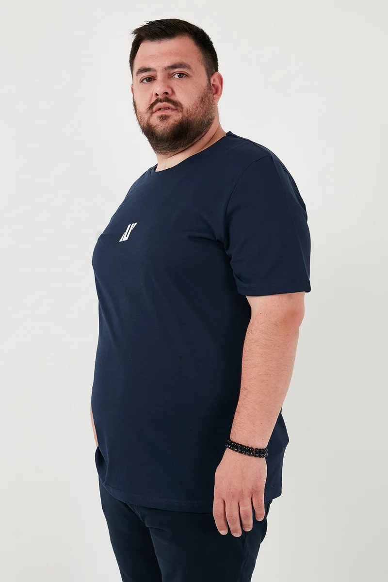 بوراتي Cotton Regular Fit Crew Neck Plus Size T Shirt Men's T Shirt 5902753B