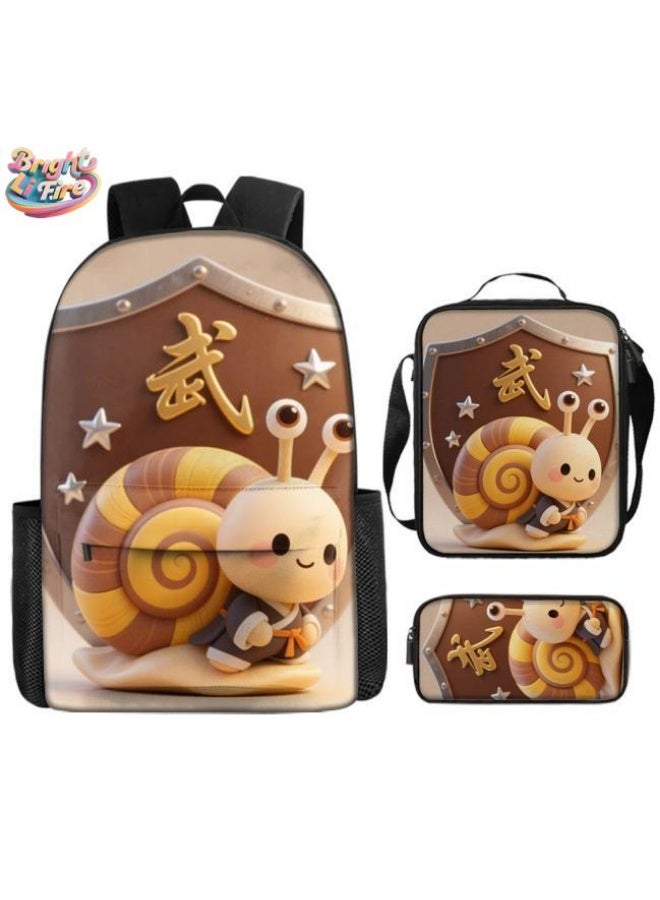 Bright Li Fire Unlock the new fashion of childish fun! Three-piece set of bags, cartoon elements for children and teenagers (students, children, friends' outings, mountain climbing, schooling, etc. can be used) - 34  - Image 1