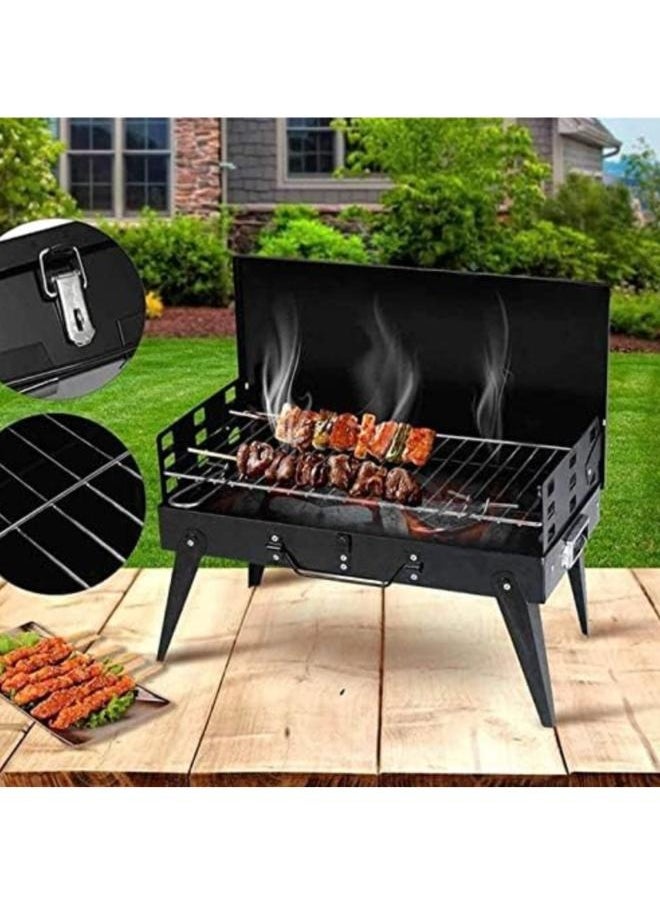 Generic - Foldable Charcoal BBQ Barbecue Camping Grill Travel Picnic Outdoor with Spatula - Image 1
