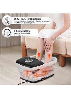 Angju Angju Collapsible Foot Spa with Heat,Remote Temperature Control and Bubble,Foot Bath Tub with 6 Massage Rollers,Timer and Pumice Stone,Electric Pedicure Foot Spa Machine for Feet Stress Relief  - Image 2