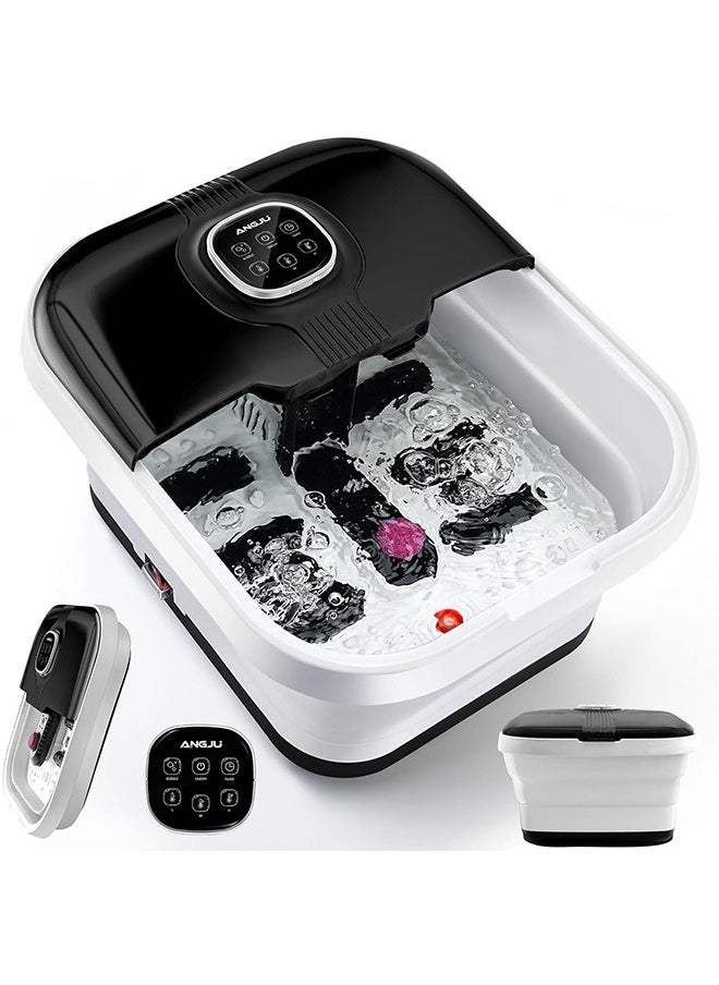 Angju - Angju Collapsible Foot Spa with Heat,Remote Temperature Control and Bubble,Foot Bath Tub with 6 Massage Rollers,Timer and Pumice Stone,Electric Pedicure Foot Spa Machine for Feet Stress Relief - Image 1