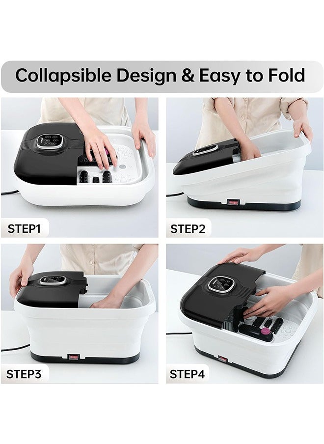 Angju - Angju Collapsible Foot Spa with Heat,Remote Temperature Control and Bubble,Foot Bath Tub with 6 Massage Rollers,Timer and Pumice Stone,Electric Pedicure Foot Spa Machine for Feet Stress Relief - Image 1