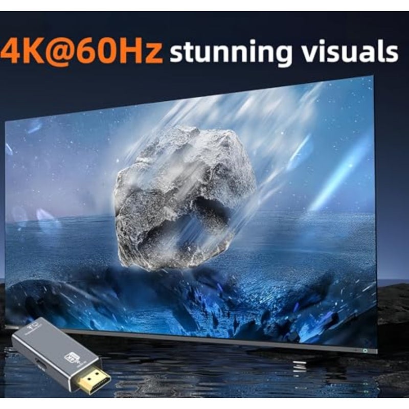 محول HDMI إلى DisplayPort لاستخدام الكمبيوتر والكمبيوتر المحمول، غطاء معدني، أسود، يدعم التحويل أحادي الاتجاه 4K 60 هرتز - Image 4