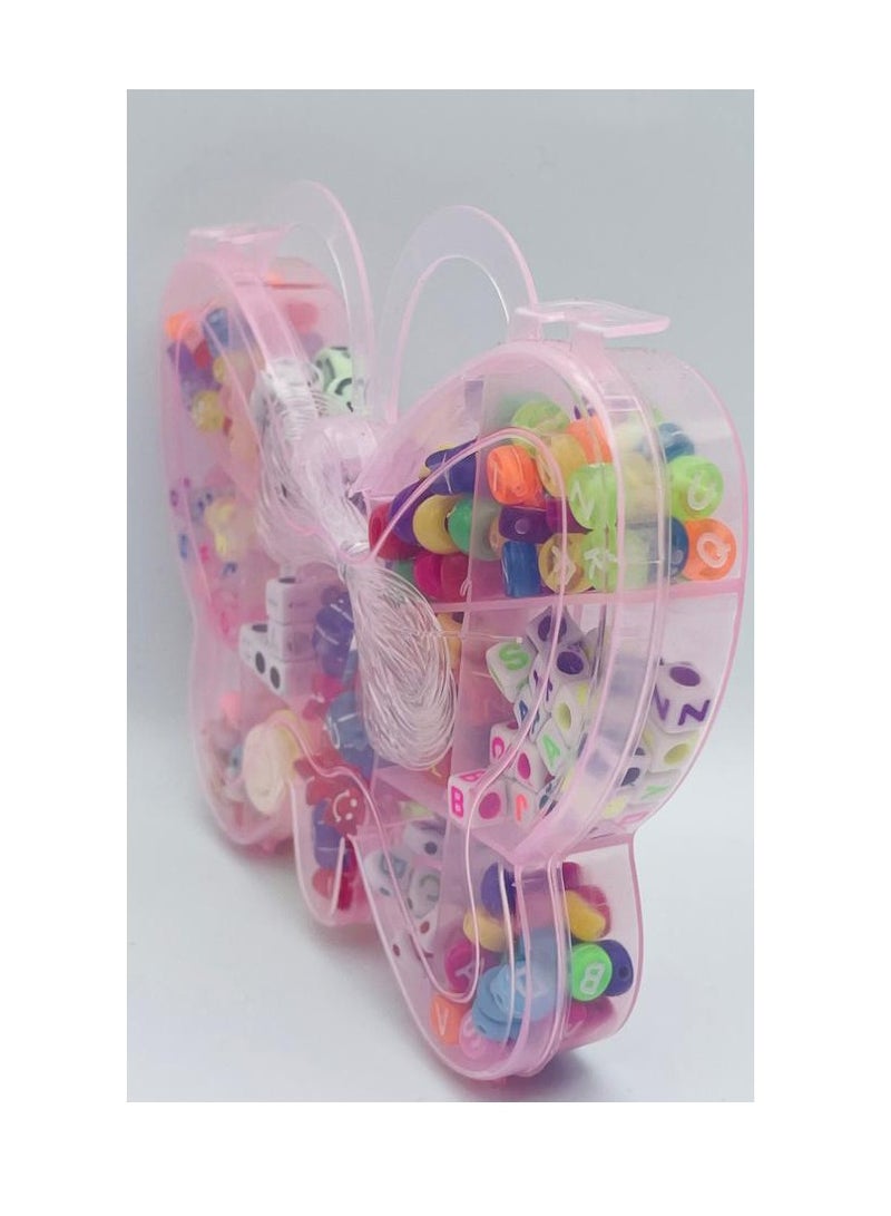 إيتالو 360 قطعة من الخرز المصنوع يدويًا يدويًا مع صندوق على شكل فراشة للأطفال والأساور والقلائد - Image 3