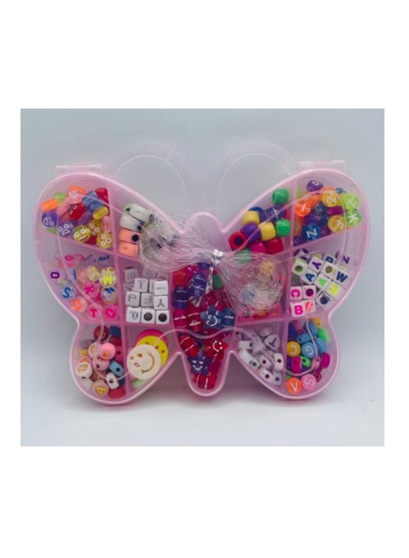 إيتالو 360 قطعة من الخرز المصنوع يدويًا يدويًا مع صندوق على شكل فراشة للأطفال والأساور والقلائد - Image 2