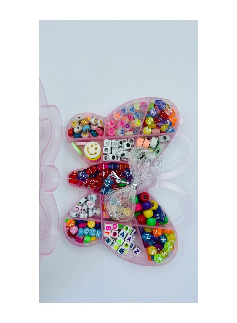 إيتالو 360 قطعة من الخرز المصنوع يدويًا يدويًا مع صندوق على شكل فراشة للأطفال والأساور والقلائد - Image 5