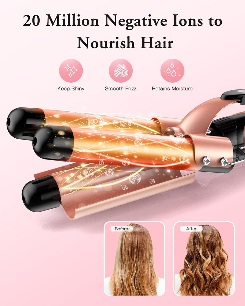BESTOPE PRO Waver Curling Iron Wand, BESTOPE PRO 5 in 1 Curling Wand Set with 3 Barrel Hair Crimper for Women, Fast Heating Hair Wand Curler in All Hair Type - Image 5