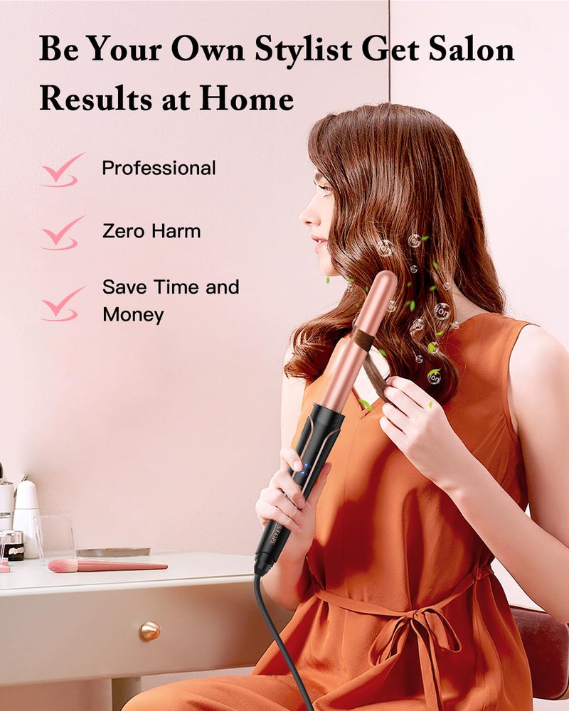BESTOPE PRO Waver Curling Iron Wand, BESTOPE PRO 5 in 1 Curling Wand Set with 3 Barrel Hair Crimper for Women, Fast Heating Hair Wand Curler in All Hair Type - Image 4
