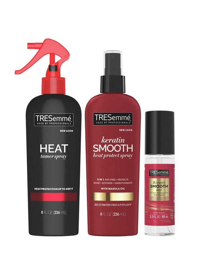 TRESemmé TRESemmé Expert Keratin Smooth Hair Care Set - Heat Protection Spray, Shine Serum with Marula Oil, and Thermal Leave-in Spray, Anti-Frizz Products (3 Piece Set)  - Image 1