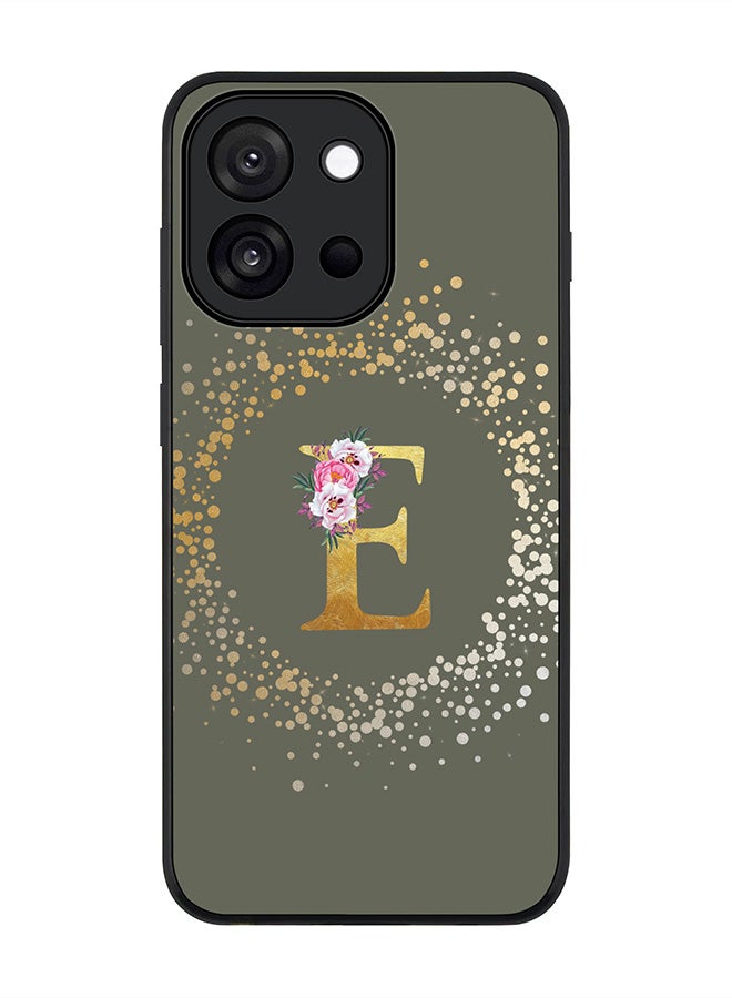 Stylizedd For OnePlus 13s / 13T Case,Slim fit Camera Protection, Shockproof Thin Phone cover  - Custom Monogram Floral - E  (Olive Green )