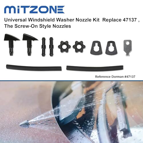 MITZONE Universal Windshield Washer Nozzle Kit Replace 47137, The screw-on style nozzles (Universal Windshield Washer Nozzle) - Image 2