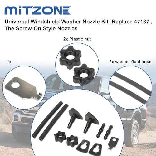 MITZONE Universal Windshield Washer Nozzle Kit Replace 47137, The screw-on style nozzles (Universal Windshield Washer Nozzle) - Image 5