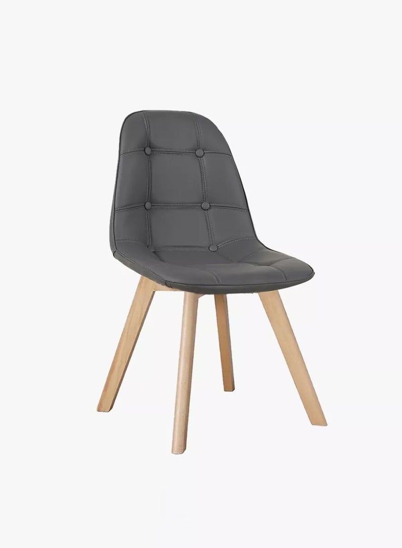 Taimi Set of 2 Modern Armless Solid Wooden Padded Seat Dining Chair, Office Chair, Desk Chairwith Back Rest Designer Chairs for Kitchen Home Office Lounge Living Room Cushioned Gray - Image 5