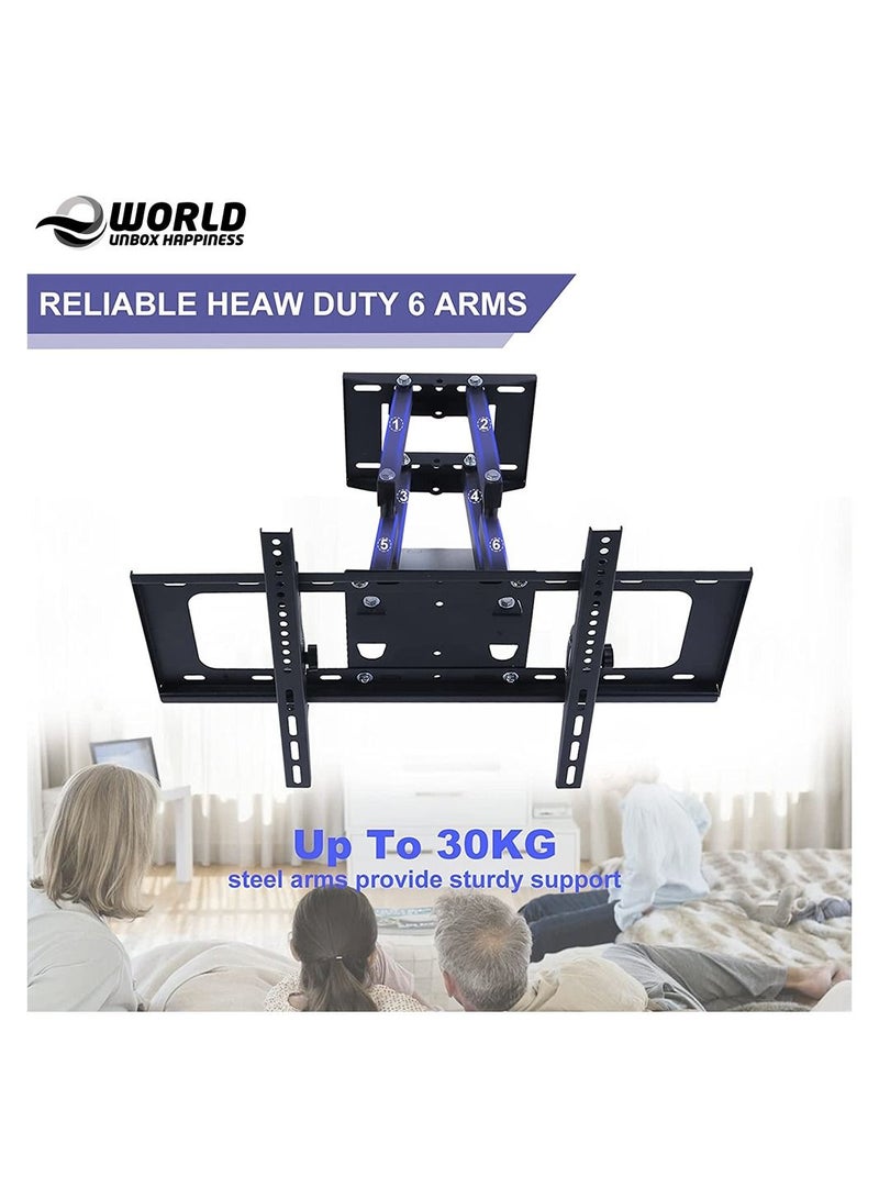 Eworld TV Wall Mount Bracket for 32-70 Inch LED LCD OLED and Plasma Flat Screen TVs with Full Motion Swivel Articulating Dual Arms - Image 1