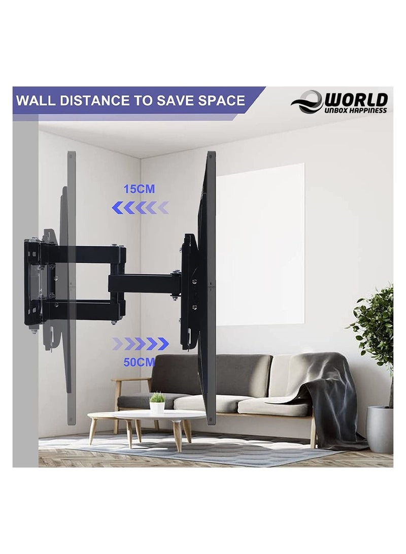 Eworld TV Wall Mount Bracket for 32-70 Inch LED LCD OLED and Plasma Flat Screen TVs with Full Motion Swivel Articulating Dual Arms - Image 4