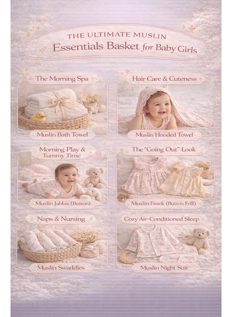 The Ultimate Muslin Girl’s Bundle – 6-Piece Complete Wardrobe & Bath Set (Size 3-6 Months) - Image 5
