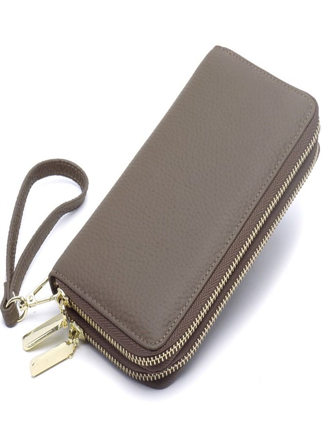 Loquat Multiple Compartment Double-Zip Wallet Brown  - Image 1
