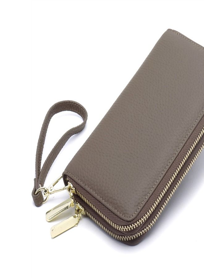 Loquat Multiple Compartment Double-Zip Wallet Brown  - Image 3