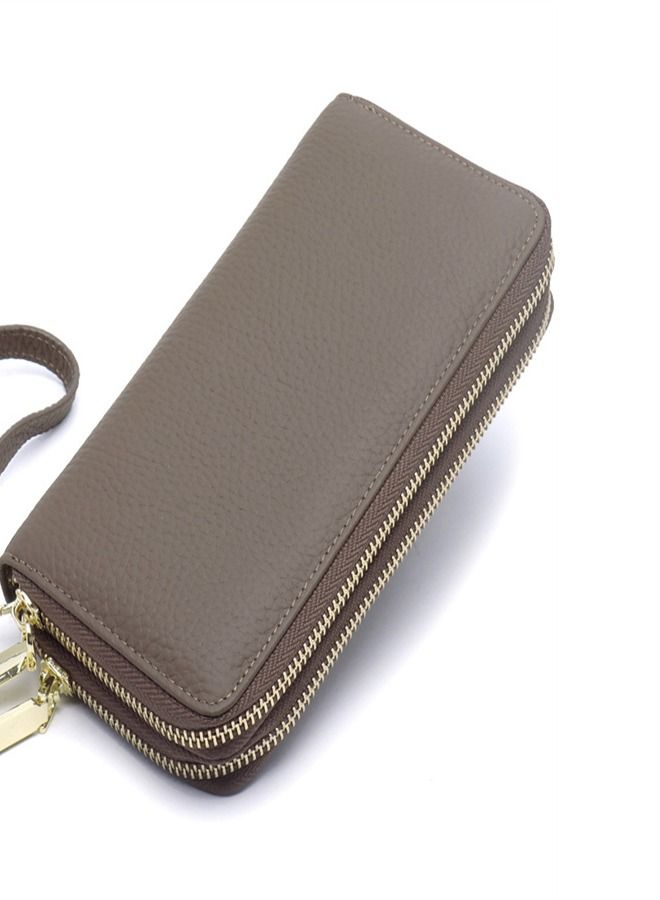 Loquat Multiple Compartment Double-Zip Wallet Brown  - Image 2