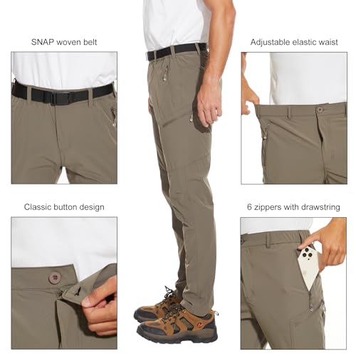 Arunlluta Hiking Pants for Men, Hiking Travel Pants Water-Resistant Mens Work Pants Stretch Quick Dry Lightweight - Image 3