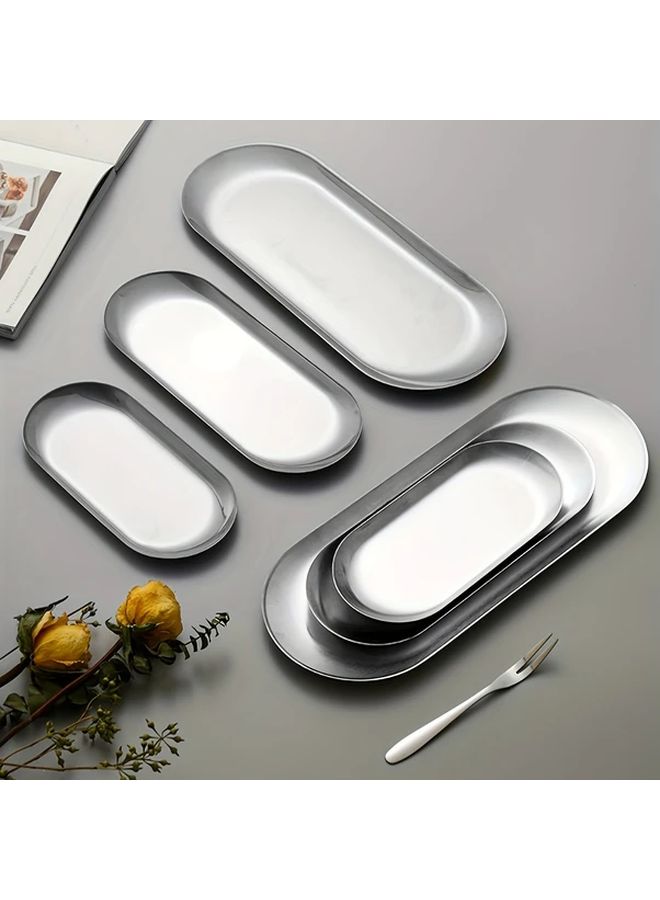 Silver Stainless Steel Cosmetic Storage Box For Makeup Tools Jewelry Tray Desktop Towel Organizer - Image 2