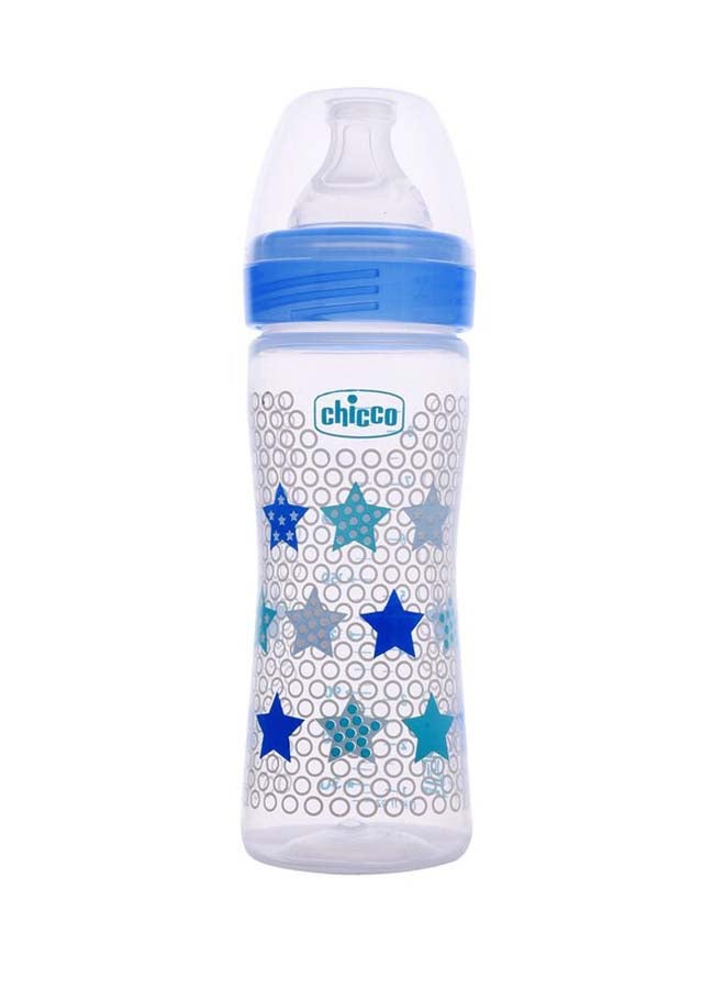 Chicco زجاجة تغذية الرفاهية (250 مل، متوسطة) 2م+ تدفق متوسط (أزرق) - Image 1