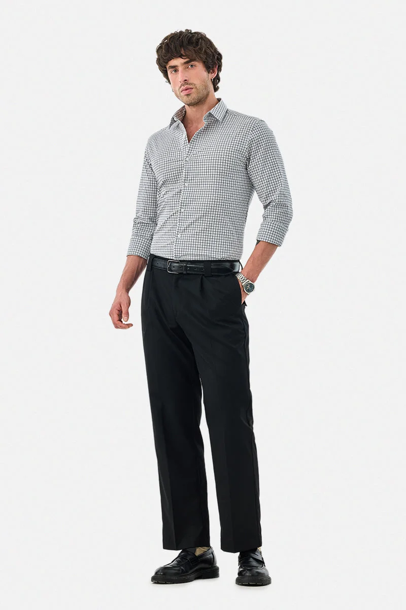 SNITCH Slim Fit Stretch Micro Checks Shirt