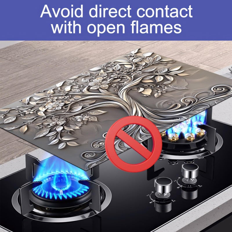 HOMETITUTE Tree of Life Stove Top Cover For Electric 28 x 20 inch Gas Stove Cover Pad Glass Flat Stovetop Covers Mat for Kitchen Fit Under Coffee Absorbent Mat Diatomite - Image 4