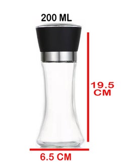 ZCM-HAPPY Set of 3-Piece Tall Manual Glass Mill Grinding Bottle for Pepper and Sea Salt (19.5x6.5 cm)  - Image 3