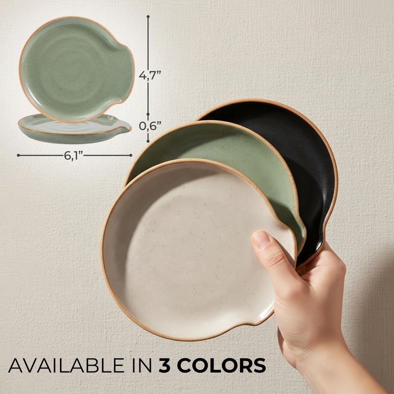 KIBAGA Beautiful Ceramic Spoon Rest for Stove Top - Perfectly Sized Spoon Holder for Your Kitchen Countertop - Easy to Clean and Dishwasher Safe, Perfect Addition to Any Kitchen Counter for Everyday Cooking - Image 3
